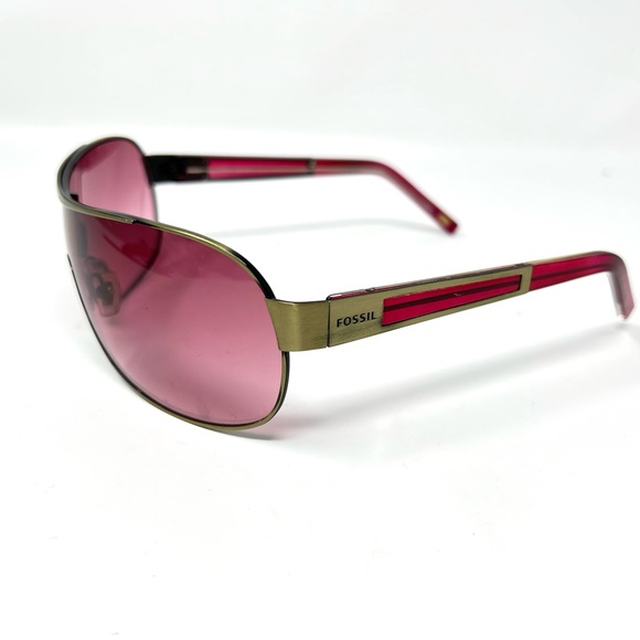RARE Fossil Sunglasses CORY MS3911 710 Pink Lenses Scratched - Picture 2 of 9